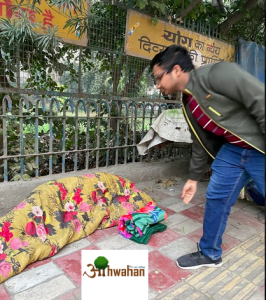 Blanket Distribution Drive conducted by the Finance & Outreach Wing and Social Support Wing of NSS, SRCC in collaboration with Aahwahan Foundation