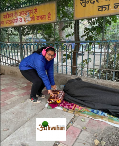 Blanket Distribution Drive conducted by the Finance & Outreach Wing and Social Support Wing of NSS, SRCC in collaboration with Aahwahan Foundation