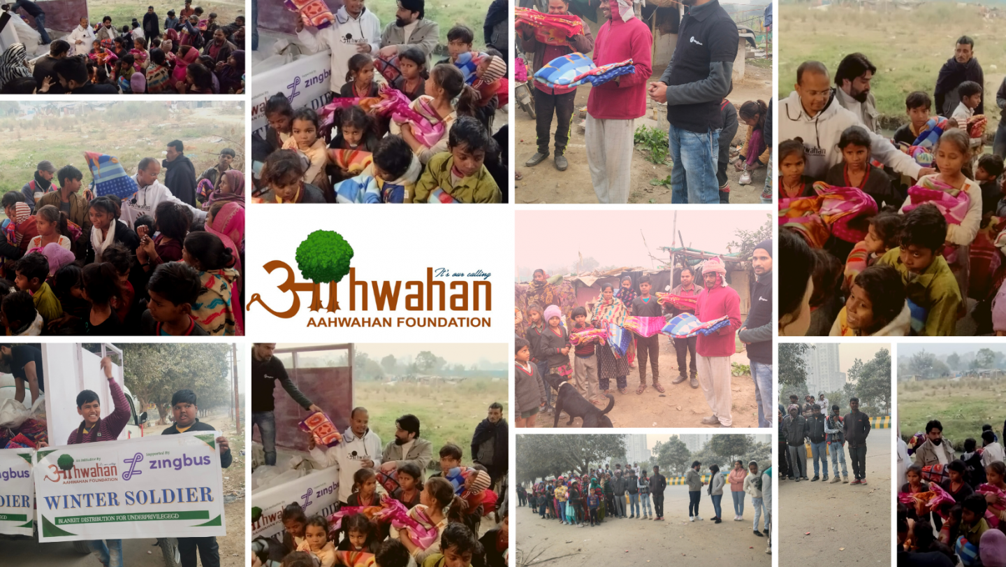 blanket donation camp aahwahan foundation