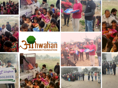 blanket donation camp aahwahan foundation